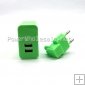 Wholesale 2 USB port green charger for Iphone
