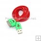 Wholesale high speed flat red long smart USB Cable for cell phone