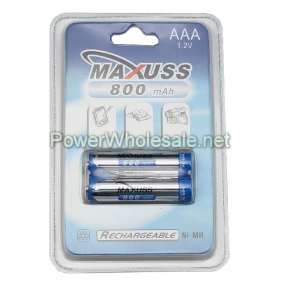 Wholesale MAXUSS AAA 800mAh 1.2V batttery(2pcs)