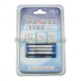 Wholesale MAXUSS AAA 1100mAh 1.2V batttery(2pcs)