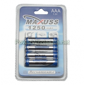 Wholesale MAXUSS AAA 1250mAh 1.2V NI-MH batttery(4pcs)