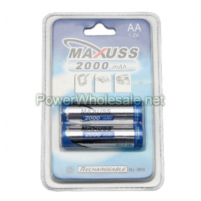 Wholesale MAXUSS AA 2000mAh 1.2V NI-MH batttery(2pcs)