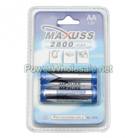 Wholesale MAXUSS AA 2800mAh 1.2V NI-MH batttery(2pcs)