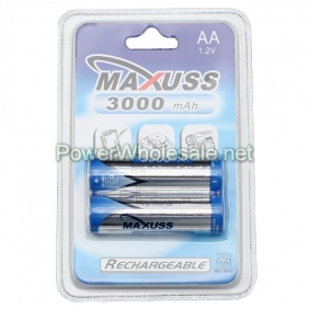 Wholesale MAXUSS AA 3000mAh 1.2V NI-MH batttery(2pcs)