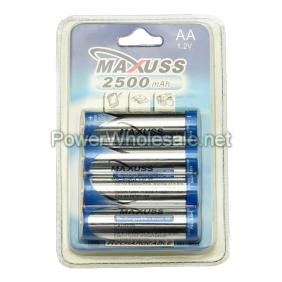 Wholesale MAXUSS AA 2500mAh 1.2V NI-MH batttery(4pcs)