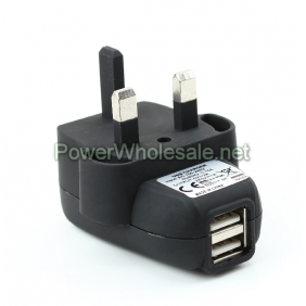 Wholesale UK plug 2.1A AC to DC USB travel charger with Duo USB