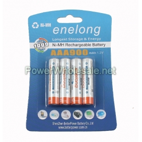 Wholesale enelong NiMH AAA 900 mah rechargeable battery(4pcs)1 pack