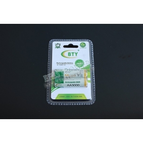 Wholesale BTY 3000mAh AA Ni-MH Rechargeable Battery Set (2-pack)