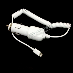 Wholesale Best white car charger with spring cable usb charger for Iphone 5