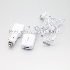 Wholesale 7 in 1 1500mA EKA-Q29 USB cable + car charger + EU adapter