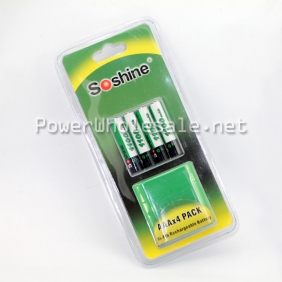 Wholesale Universal Soshine AAA NI-MH 1100mah rechargeable battery with 4 battery pack